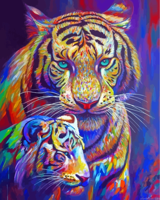 Colorful Tigers Painting By Numbers.png