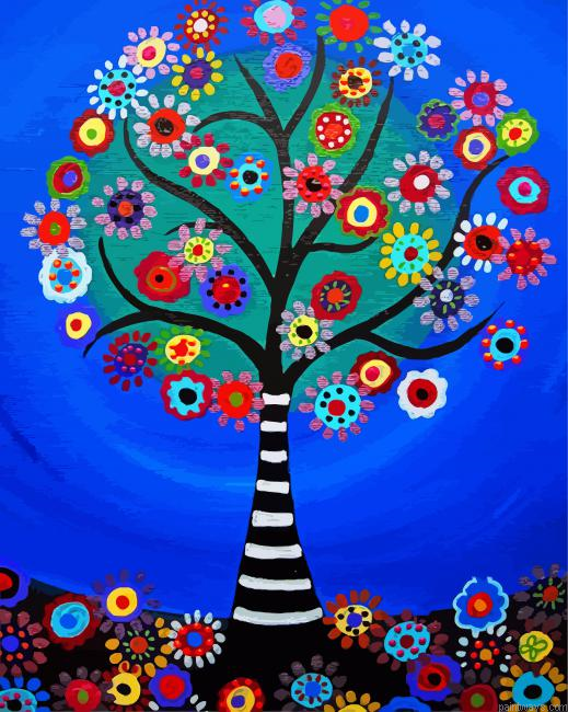 Colorful Tree Of Life Painting By Numberss.png