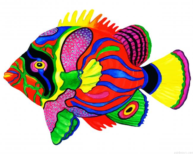 Colorful Tropical Fish Painting By Numberss.png