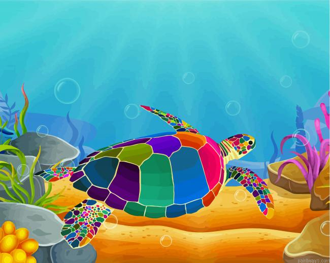 Colorful Turtle Painting By Numbers.png