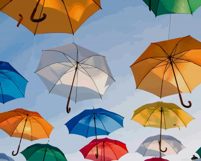 Colorful Umbrellas New Painting By Numberss.png