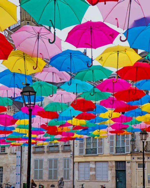 Colorful Umbrellas Street Colorful Painting By Numberss.png