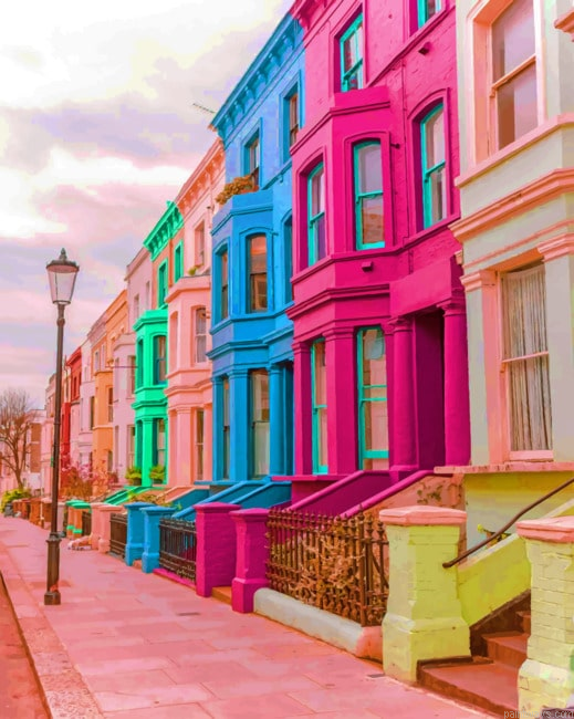 Colorful Victorian Terraced Houses Buildings Painting By Numberss.png