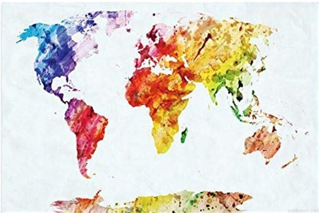 Colourful World Map Landscape Painting By Numbers.png