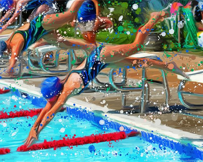 Competitive Swimming Painting By Numberss.png