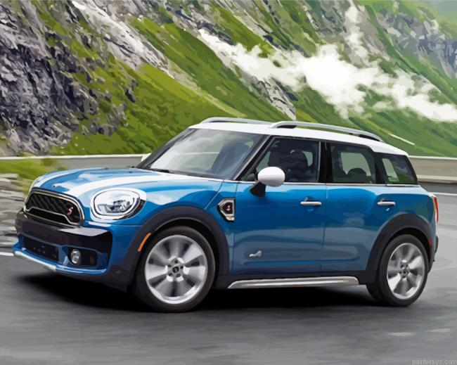 Cool Blue Mini Cooper Painting By Numberss.png