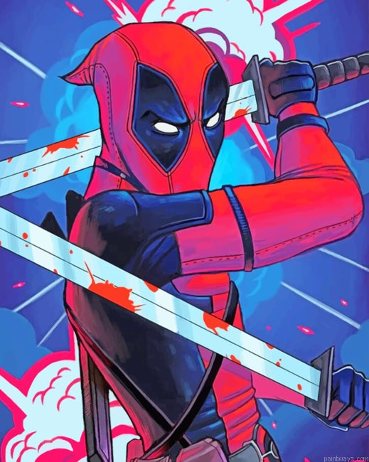 Cool Deadpool Arts Painting By Numberss.png