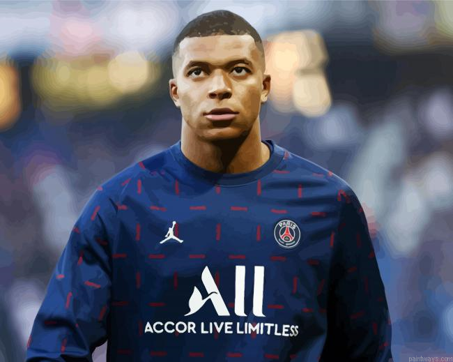 Cool Player Kylian Mbappe Painting By Numberss.png