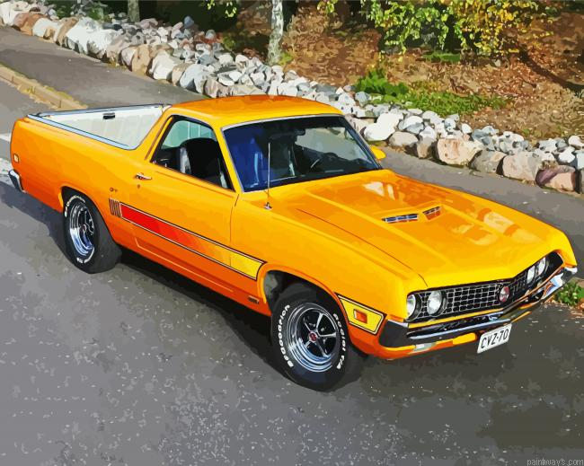 Cool Yellow Ford Ranchero Painting By Numberss.png