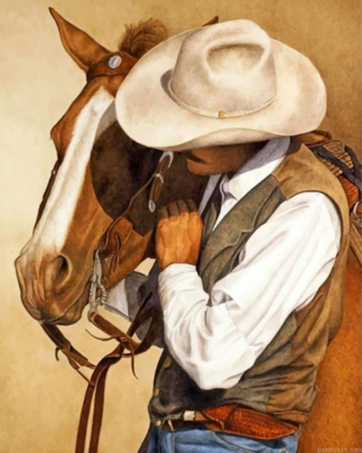 Cowboy And Horse Painting By Numbers.png