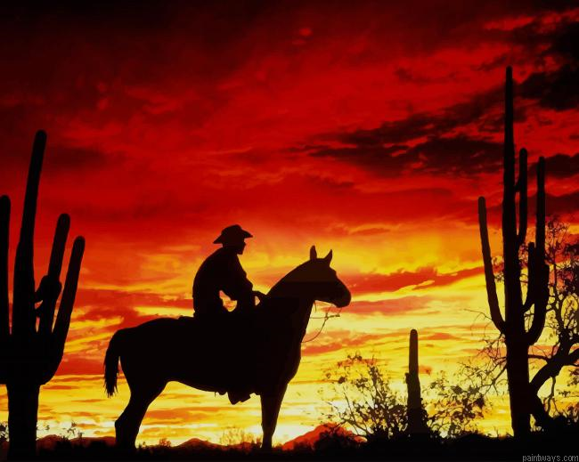 Cowboy Sunset New Painting By Numberss.png