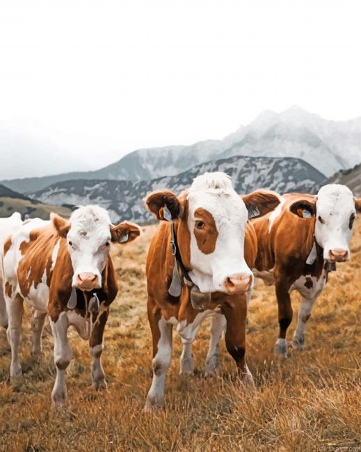 Cows In The Mountain New Painting By Numberss.png