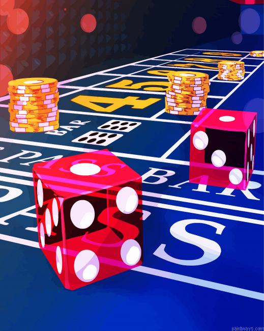 Craps Dices And Tokens Painting By Numberss.png