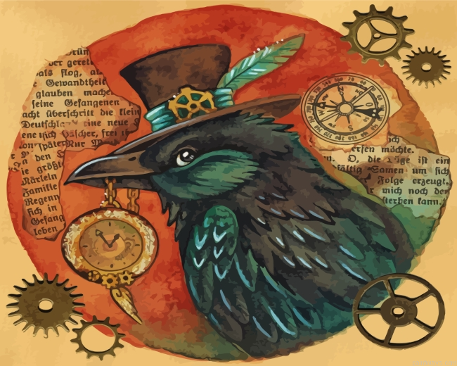 Crow Steampunk Painting By Numbers.png