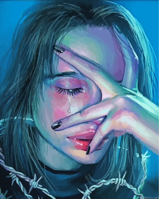 Crying Girl Painting By Numberss.png