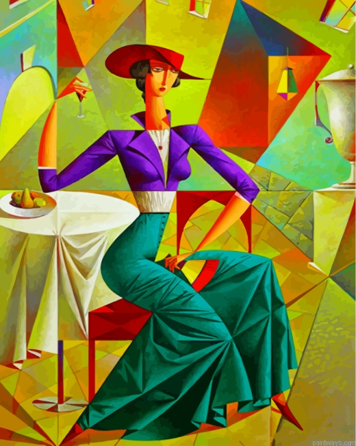 Cubism Lady Painting By Numbers.png