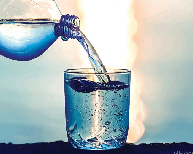Cup And Bottle Of Water Painting By Numberss.png
