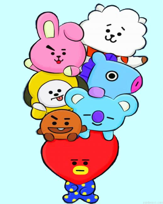 Cute Bt21 Painting By Numbers.png