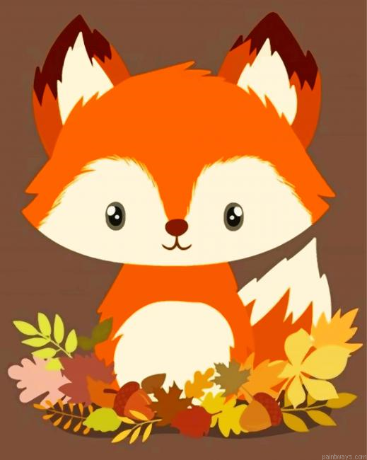 Cute Baby Fox Painting By Numbers.png