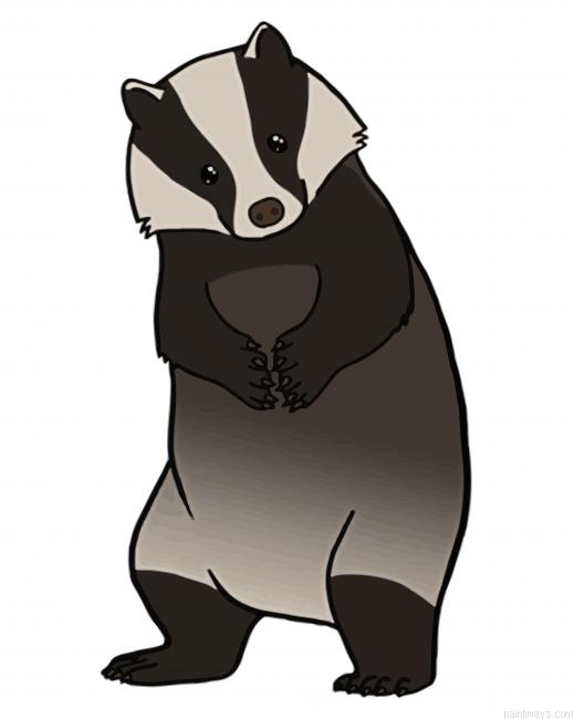 Cute Badger Painting By Numberss.png