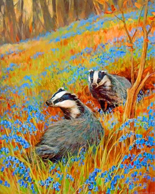 Cute Badgers Painting By Numbers.png