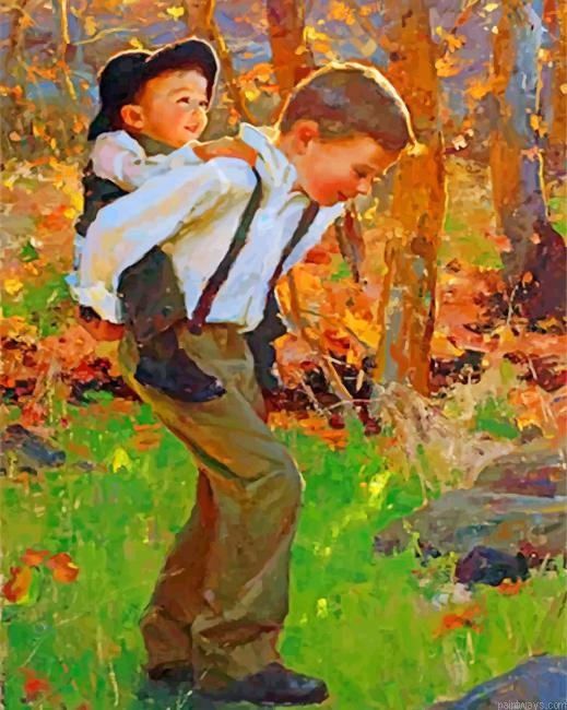 Cute Brothers Painting By Numbers.png