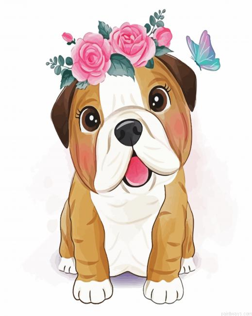 Cute Bulldog Painting By Numberss.png