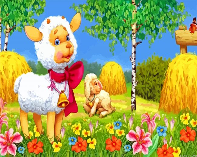 Cute Cheep In Farm Painting By Numberss.png