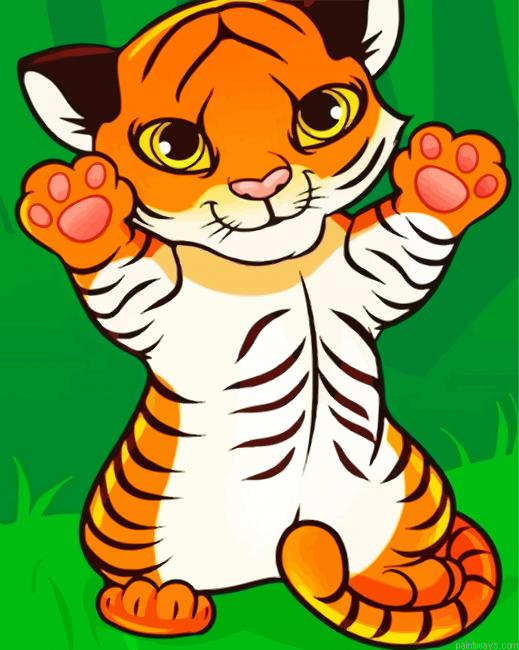 Cute Cub Tiger Painting By Numberss.png