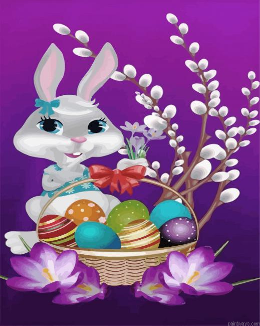 Cute Easter Rabbit Painting By Numberss.png