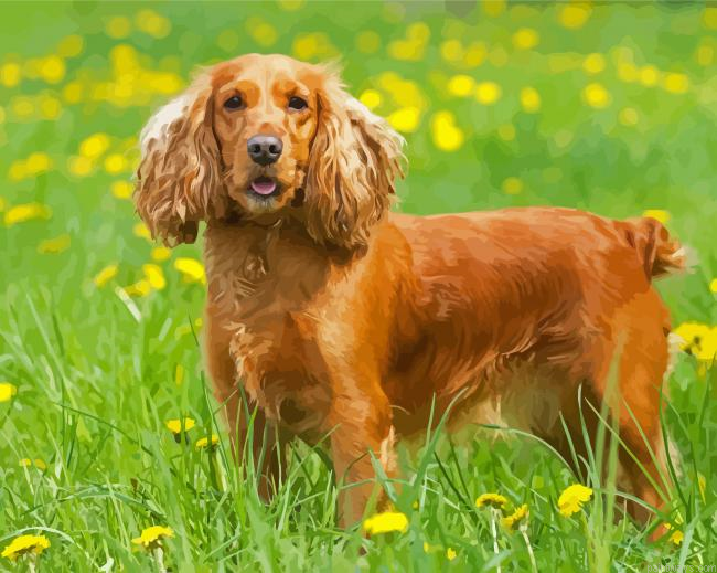 Cute English Cocker Spaniel Painting By Numberss.png
