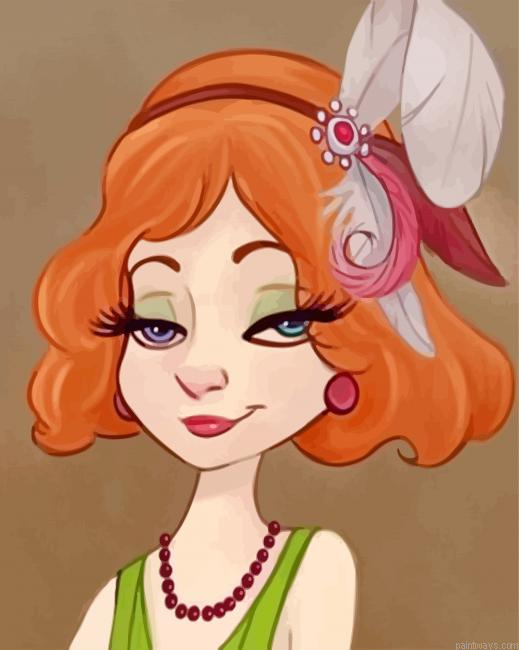 Cute Flapper Lady Painting By Numberss.png