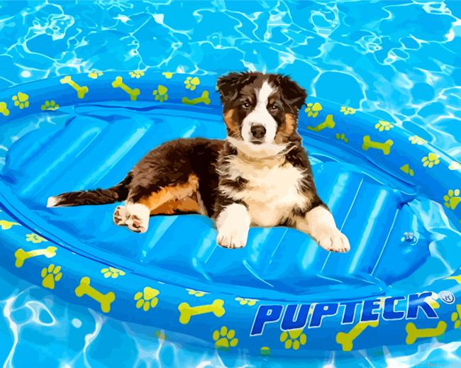 Cute Floating Dog Painting By Numberss.png