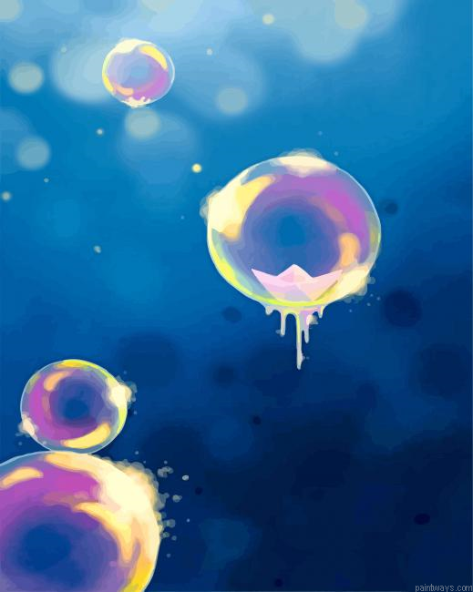 Cute Flying Bubbles Painting By Numbers.png
