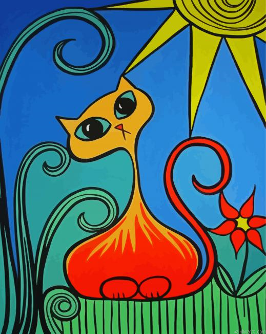 Cute Kitty Art Painting By Numberss.png