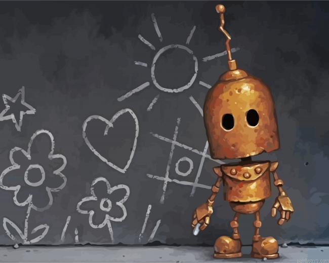 Cute Little Robot Painting By Numberss.png