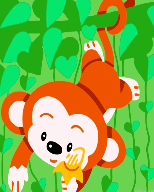 Cute Monkey Painting By Numbers.png