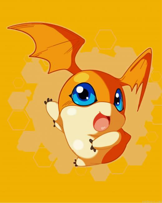 Cute Patamon Painting By Numberss.png