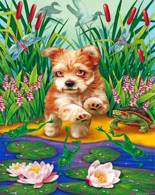 Cute Puppy Painting By Numbers.png
