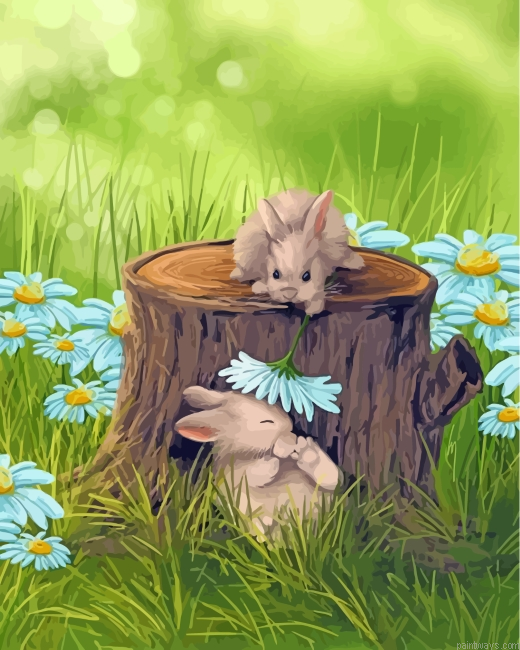 Cute Rabbits Painting By Numbers.png