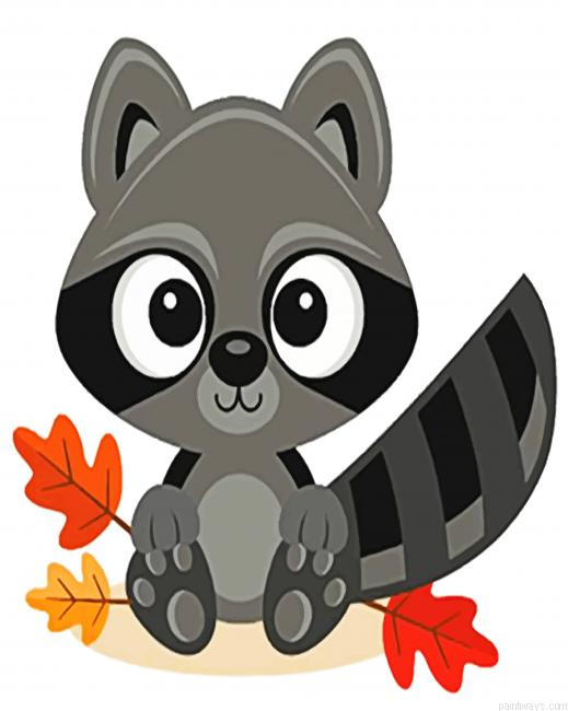 Cute Raccoon Painting By Numbers.png