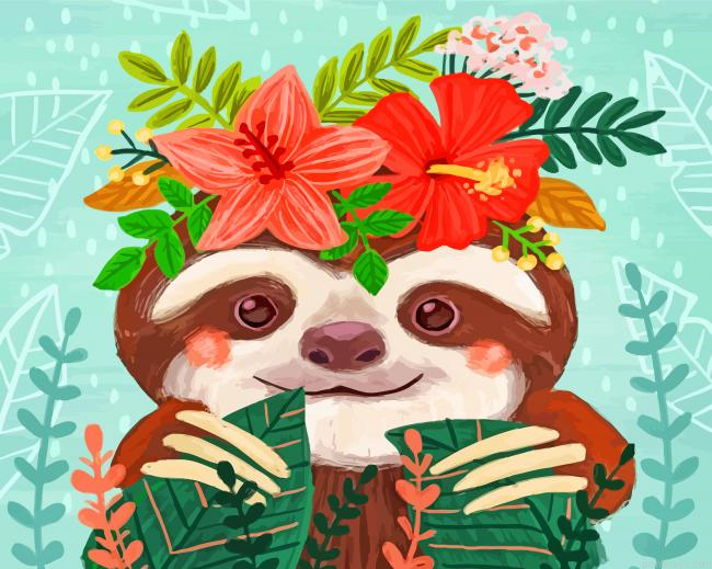 Cute Sloth Painting By Numbers.png