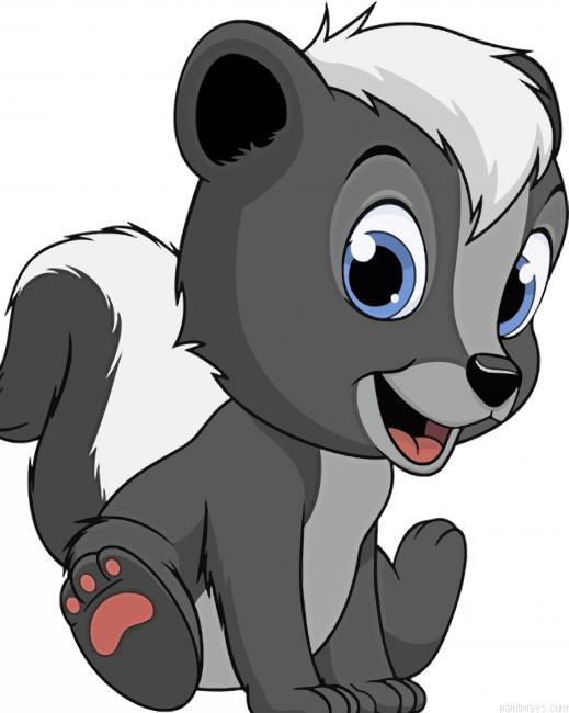 Cute Stunk Animal Painting By Numberss.png