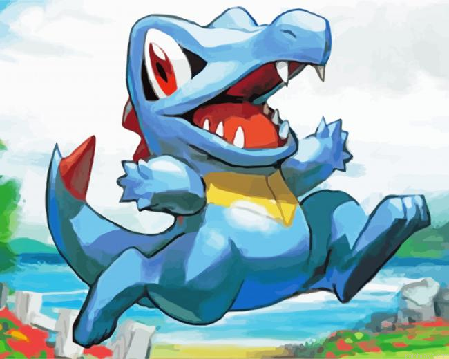 Cute Totodile Painting By Numberss.png