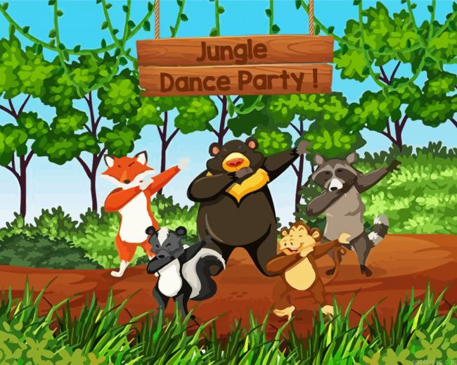 Dancing Animals Cartoon Painting By Numberss.png