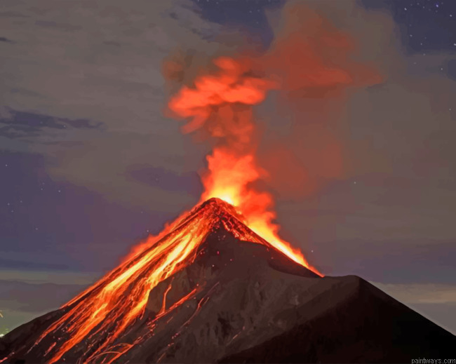 Dangerous Volcano Painting By Numbers.png