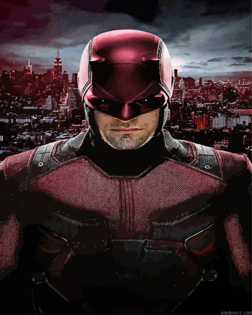 Daredevil Character Painting By Numberss.png