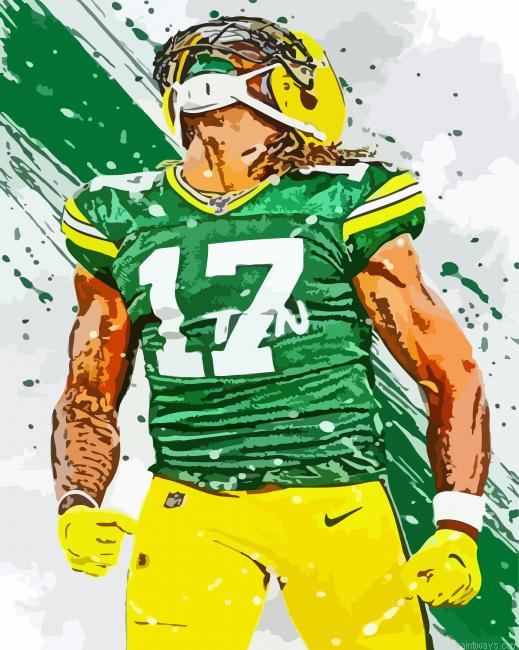 Davante Adams Packer Player Painting By Numberss.png