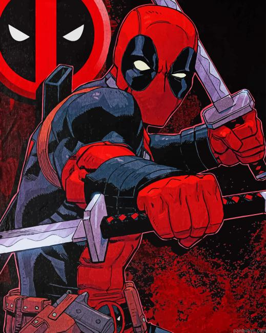 Deadpool Super Hero New Painting By Numberss.png