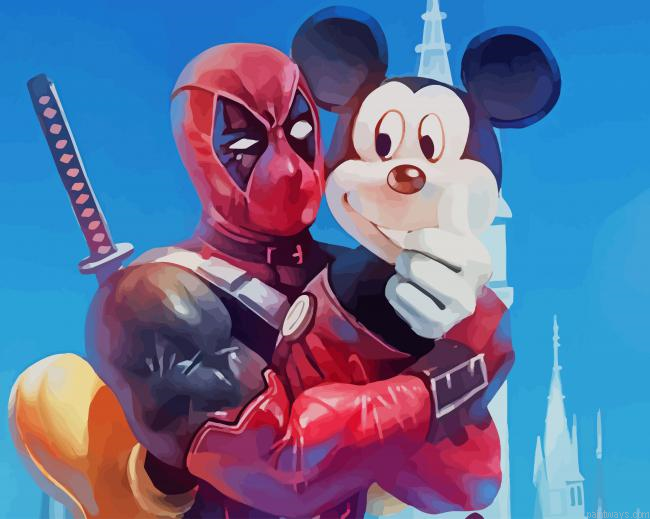 Deadpool And Mickey New Painting By Numberss.png